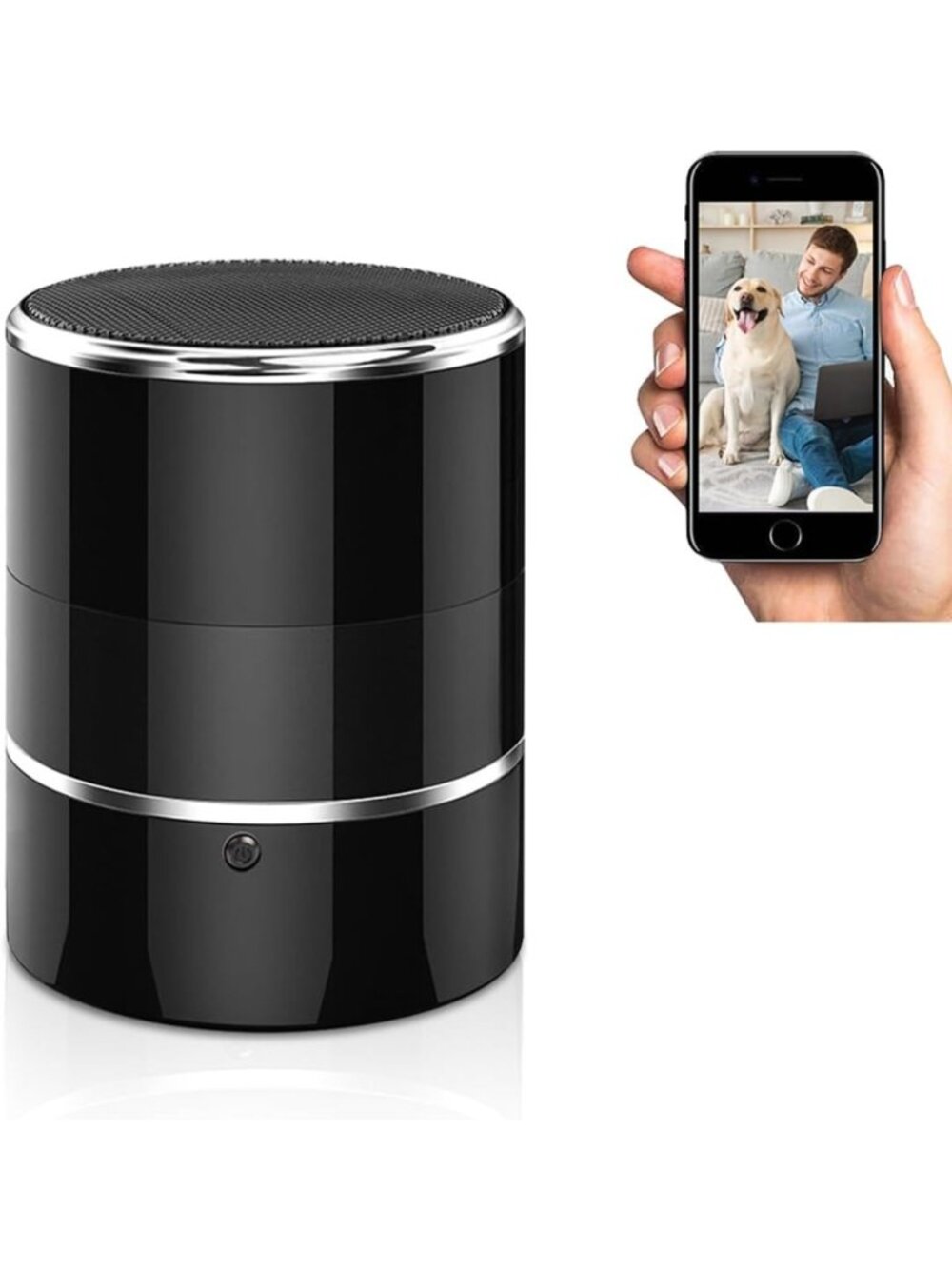 WiFi Security Camera Bluetooth Speaker, 1080P HD, 240° View, Motion Activated